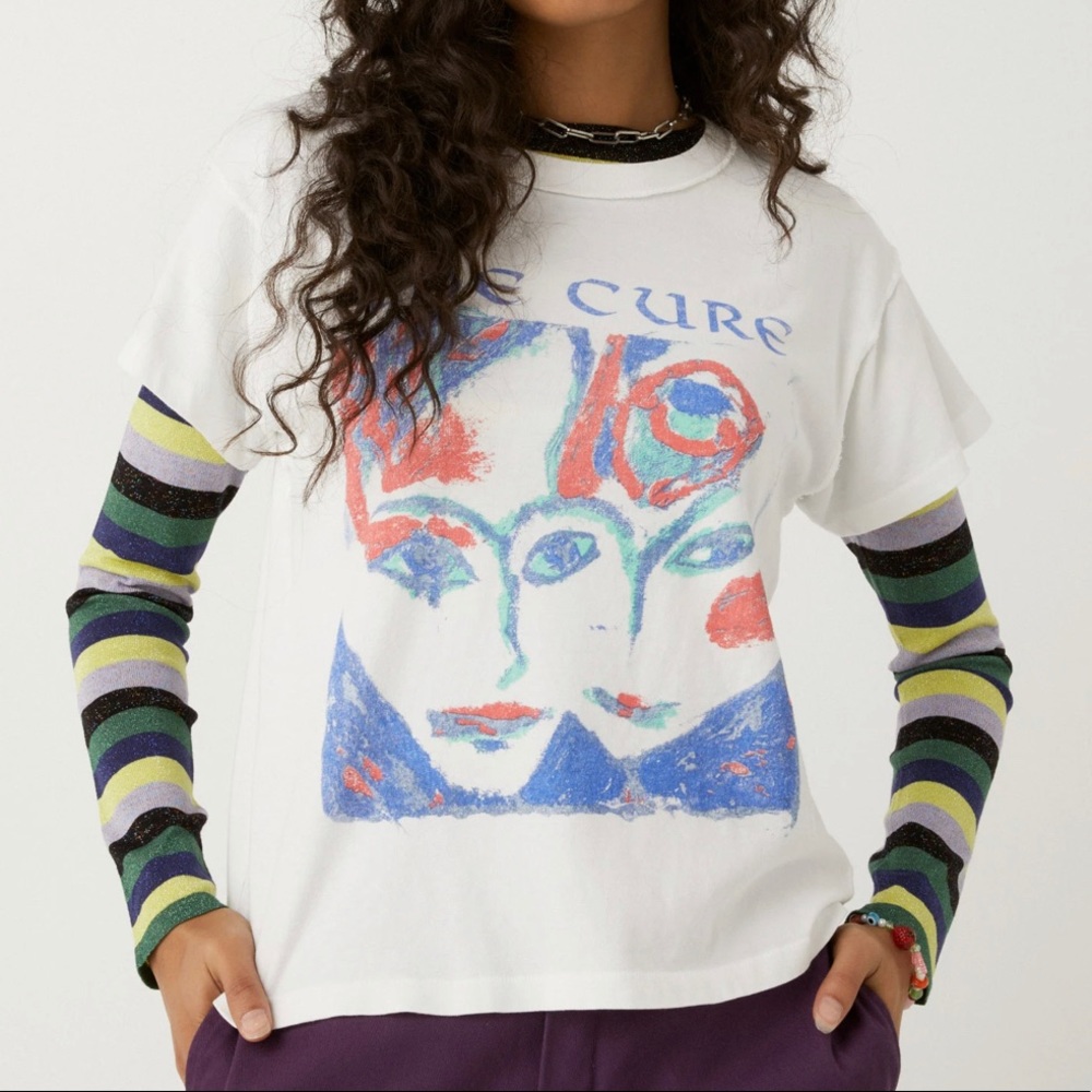 Daydreamer The Cure Love Song Reverse White Girlfriend Tee NWT SOLD OUT Size L